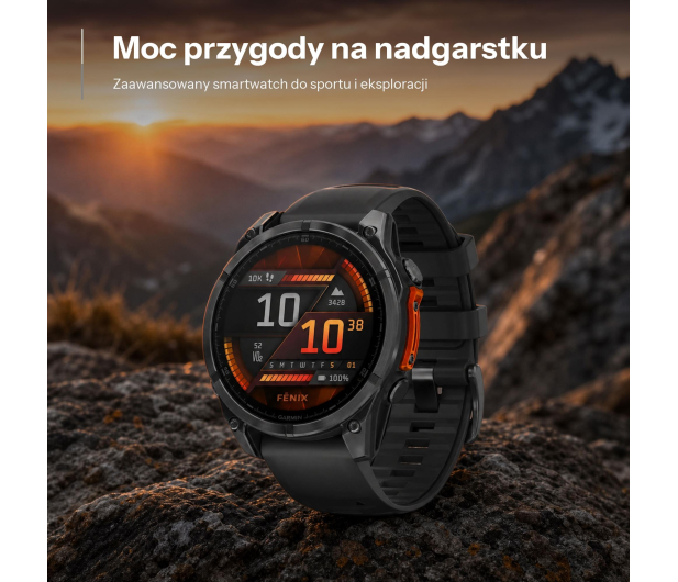 Garmin fenix 8 AMOLED 47mm szary z czarnym paskiem - 1277067 - zdjęcie 7